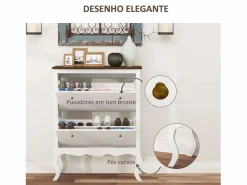 Homcom Zapatero|Mueble De Almacenaje|Zapatero Kiwita 2 cajones abatibles 109x84x29 cm
