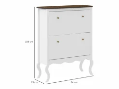 Homcom Zapatero|Mueble De Almacenaje|Zapatero Kiwita 2 cajones abatibles 109x84x29 cm