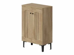 Merax Zapatero moderno - 60 x 31,5 x 95 cm - con 2 puertas y estantes multinivel - tablero de partículas - natural Color natural claro Clearance