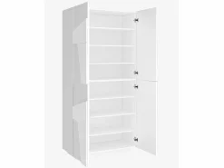 Web furniture Zapatero multiusos 4 puertas y 8 estantes diseño moderno Ping Dress Blanco Discount