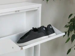 ebuy24 Zapatero Pisa de 9 puertas en metal . Se entrega completamente montado. Blanco Best