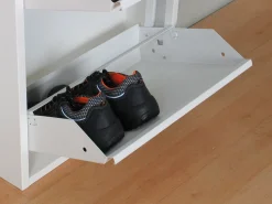 ebuy24 Zapatero Pisa de 9 puertas en metal . Se entrega completamente montado. Blanco Best