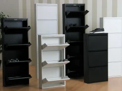 ebuy24 Zapatero Pisa de 9 puertas en metal . Se entrega completamente montado. Blanco Best