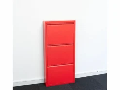ebuy24 Zapatero Pisa de 9 puertas en metal . Se entrega completamente montado. Rojo