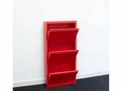 ebuy24 Zapatero Pisa de 9 puertas en metal . Se entrega completamente montado. Rojo