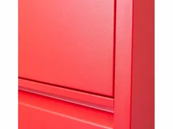 ebuy24 Zapatero Pisa de 9 puertas en metal . Se entrega completamente montado. Rojo