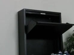 ebuy24 Zapatero Pisa de 6 puertas en metal . Se entrega completamente montado. Negro Discount