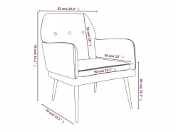 Zarina Sillón de terciopelo 62x79x79 cm^Garden Furniture Clearance