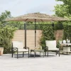 Garden Furniture Sombrilla|Zarvir Sombrilla de jardín con LEDs poste acero marrón 290x290x238 cm