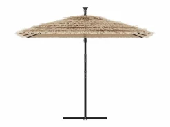 Garden Furniture Sombrilla|Zarvir Sombrilla de jardín con LEDs poste acero marrón 290x290x238 cm