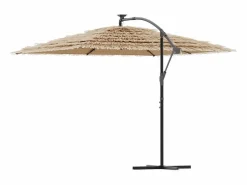 Garden Furniture Sombrilla|Zarvir Sombrilla de jardín con LEDs poste acero marrón 290x290x238 cm