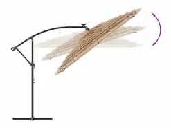 Garden Furniture Sombrilla|Zarvir Sombrilla de jardín con LEDs poste acero marrón 290x290x238 cm