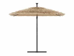 Garden Furniture Sombrilla|Zarvir Sombrilla de jardín con LEDs poste acero marrón 269x269x235 cm