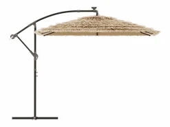 Garden Furniture Sombrilla|Zarvir Sombrilla de jardín con LEDs poste acero marrón 269x269x235 cm