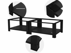 Zócalo lavadora doble con balda base secadora negra^ML-DESIGN Discount