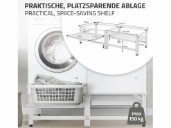 ML-DESIGN Zócalo lavadora doble con balda base secadora blanca Blanco Discount