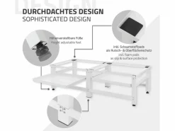 ML-DESIGN Zócalo lavadora doble con balda base secadora blanca Blanco Discount