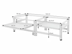 ML-DESIGN Zócalo lavadora doble con balda base secadora blanca Blanco Discount