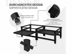 ML-DESIGN Mueble Para Lavadora|Zócalo lavadora doble con balda base secadora negra