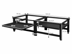 ML-DESIGN Mueble Para Lavadora|Zócalo lavadora doble con balda base secadora negra