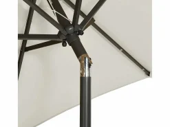 Garden Furniture Zerdal Sombrilla de jardín con luces LED aluminio arena 200x211 cm Hot